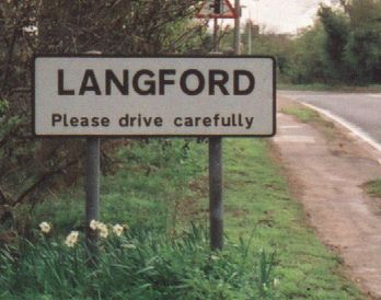 LANGFORD town sign